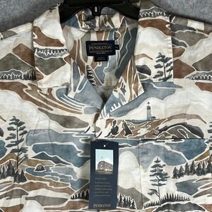 Pendleton Mens XL Shirt Scenic Landscape Cotton Camp Hawaii Resortwear Beach